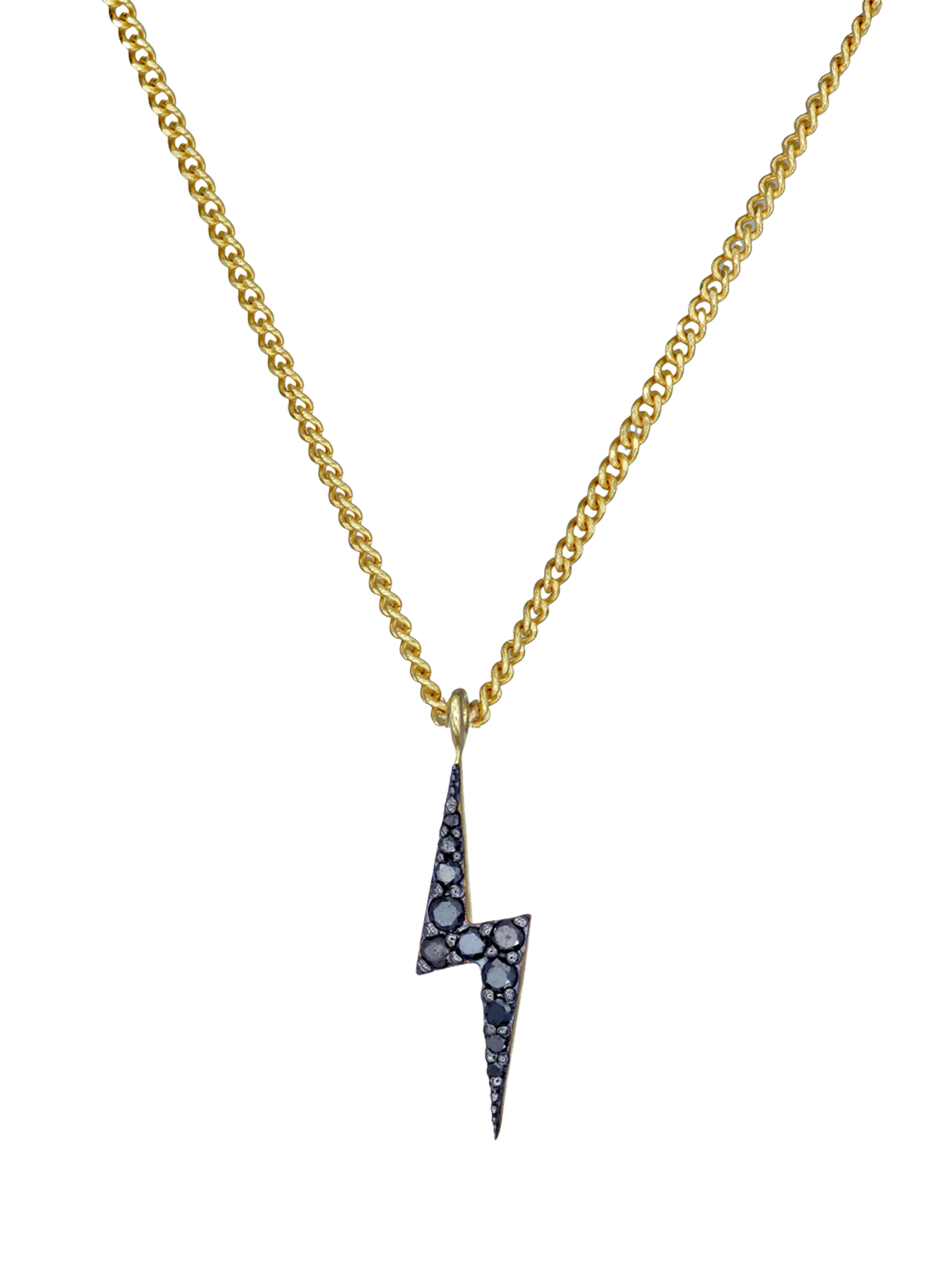 Zap black diamond necklace